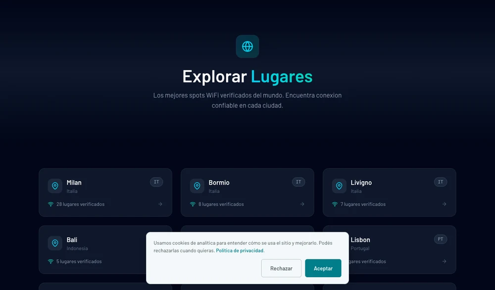 Vista di WiFi Atlas